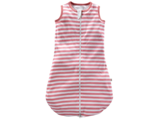 Baby Schlafsack ohne Arm Bio-Baumwolle rosa-off white