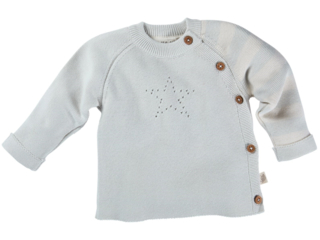 Baby Jacke Strick Qualität Bio-Baumwolle Stern zartmint