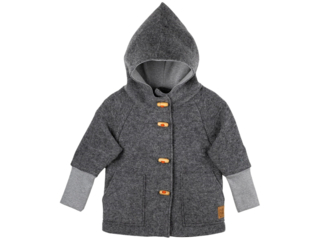Kinder Mantel Dufflecoat mit Kapuze Wollwalk schiefer