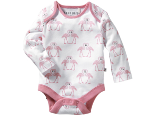 Baby Langarmbody Bio-Baumwolle Flamingo