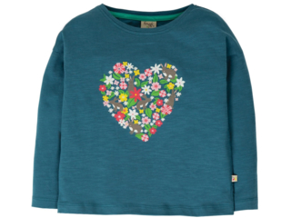 Kinder Langarmshirt Herz Blümchen