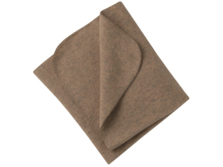 Babydecke mit Muschelkante Bio-Schurwolle Fleece melange-wallnuss