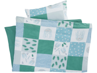 Kinderbettwäsche Bio-Baumwolle Jersey Patchwork Qualle