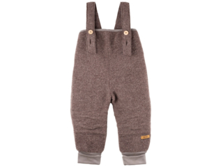 Kinder Latzhose Wollwalk walnuss