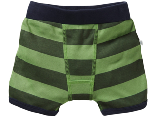 Jungen Boxershorts Bio-Baumwolle Blockstreifen grün