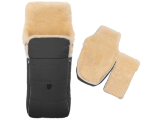 Fußsack Kinderwagen Lammfell "Arosa" stein