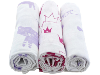 Spucktücher Bio-Baumwolle 3er-Set Purple