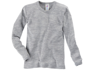 Kinder Langarmshirt Unterhemd grau-melange