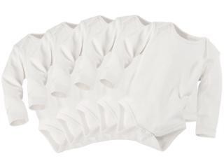 Baby Langarmbody Bio-Baumwolle 5er Set off white