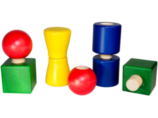 Schrauben und Muttern für Kinder, Holz 8-teilig, bunt