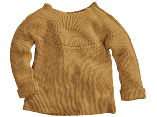 Kinder Pullover Bio-Baumwolle Strick curry