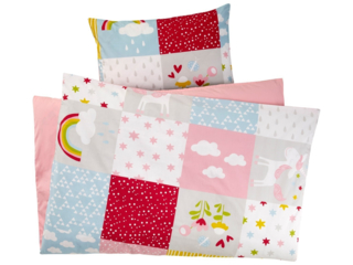 Kinderbettwäsche Bio-Baumwolle Patchwork Einhorn