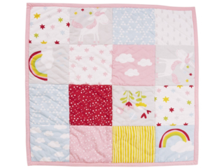 Krabbeldecke Patchwork Design Einhorn