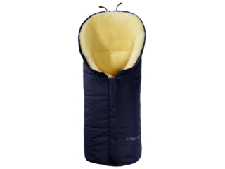 Fußsack Kinderwagen Lammfell "Eskimo" navy blue