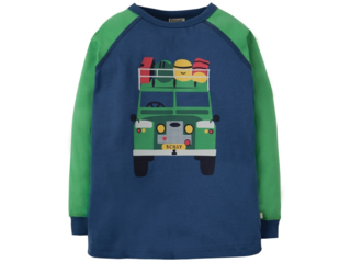 Kinder Langarmshirt Geländewagen blau