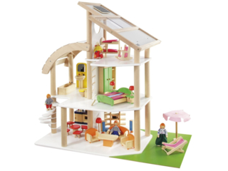 Puppenhaus "Strandvilla" aus Holz, bunt lackiert, 35-teilig