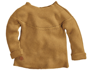 Kinder Pullover Bio-Baumwolle Strick curry