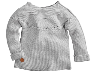 Kinder Pullover Bio-Baumwolle Strick hellgrau melange