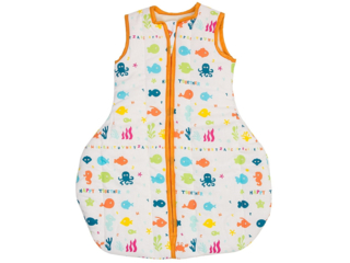 Winterschlafsack Baby, Schurwolle (kbT) "Happy Fish"