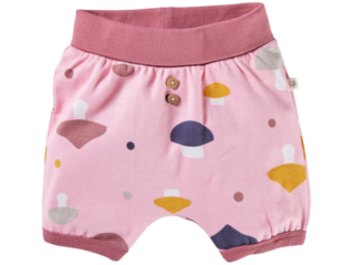 Pumphose Baby kurz Bio-Baumwolle Pilzparty rosa