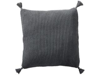 Kissenbezug 50x50 cm Bio-Baumwolle Grob-Strick stone darkgrey-melange