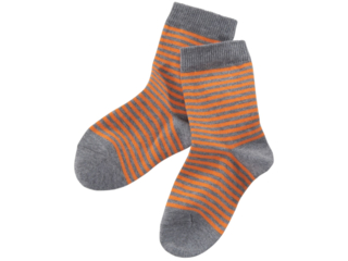 Ringelsocken mandarine-grau