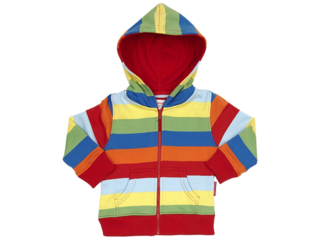 Baby und Kinder Jacke mit Kapuze Regenbogen rot