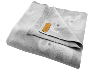 Babydecke Bio-Baumwolle, Elefanten grey