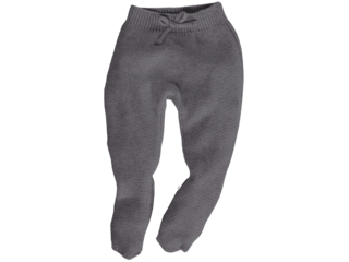 Baby Hose mit Füßchen Bio-Baumwolle Strick dunkelgrau melange