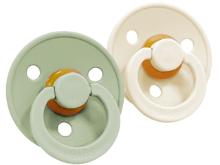 Schnuller Naturkautschuk 2er Pack kirschförmig sage-ivory