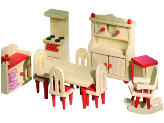 Puppenhausmöbel Küche aus Holz