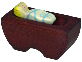 Holzfigur "Jesuskind 2 in der Krippe" Schöne Weihnachtszeit