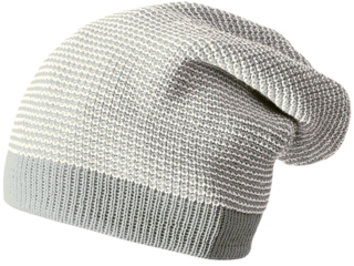 Kinder Long Beanie Mütze melange-hellgrau