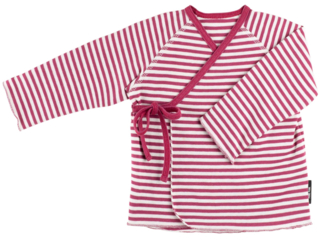 Baby Shirt zum Wickeln cassis-gestreift