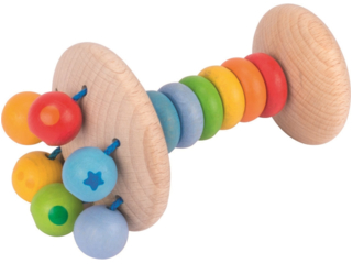 Greifling und Rassel aus Holz "Regenbogen"