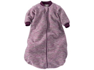 Schlafsack Baby, Schurwolle (kbT), beere-geringelt