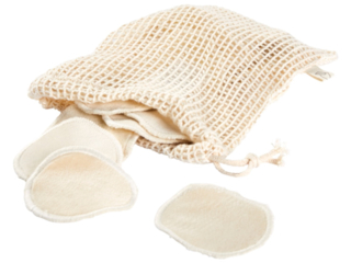 Abschminkpads waschbar Bio-Baumwolle (kbA) 16er Set, Netztbeutel