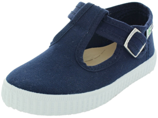 Kinder Schuhe Ballerinas mit Riemchen und Druckknopf marine