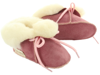 Babyschuhe Lammfell, Veloursleder, "Bambino" pflanzlich gegerbt rosa