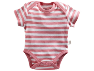 Baby Body Kurzarm Bio Baumwolle rosa-off white