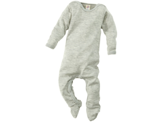 Baby Schlafanzug Overall melange-grau
