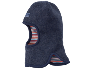 Baby und Kinder Schlupfmütze zum Wenden Wollfleece marine