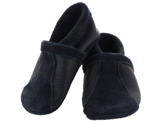 Baby und Kinder Hausschuhe Krabbelschuhe Ecopell Leder "Sporty" marine