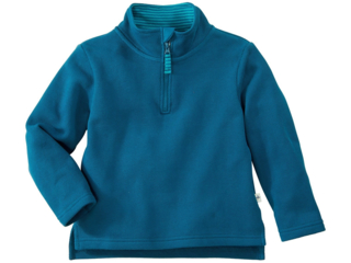 Kinder Pullover Troyer Piqué tiefblau-grün