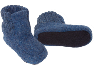 Kinder Hüttenschuhe Hausschuhe "Bastian" marine meliert