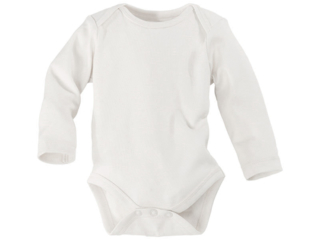 Baby Langarmbody Bio-Baumwolle off white