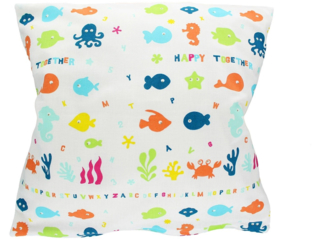Kissenbezug 40x40 cm Bio-Baumwolle "Happy Fish"