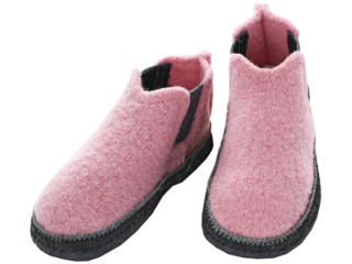 Kinder Hausschuhe Hüttenschuhe "Chelsea" rosa-grau