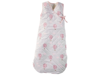 Schlafsack Baby Cross-Over Bio-Baumwolle ohne Arm Ballon rosa