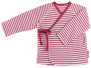 Baby Shirt zum Wickeln cassis-gestreift